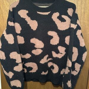 Cozy Black and Pink Patterned Sweater